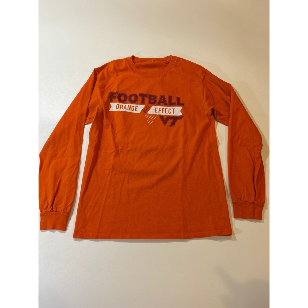 Virginia Tech Long Sleeve T-Shirt Men's Small Orange 2017 Orange Effect